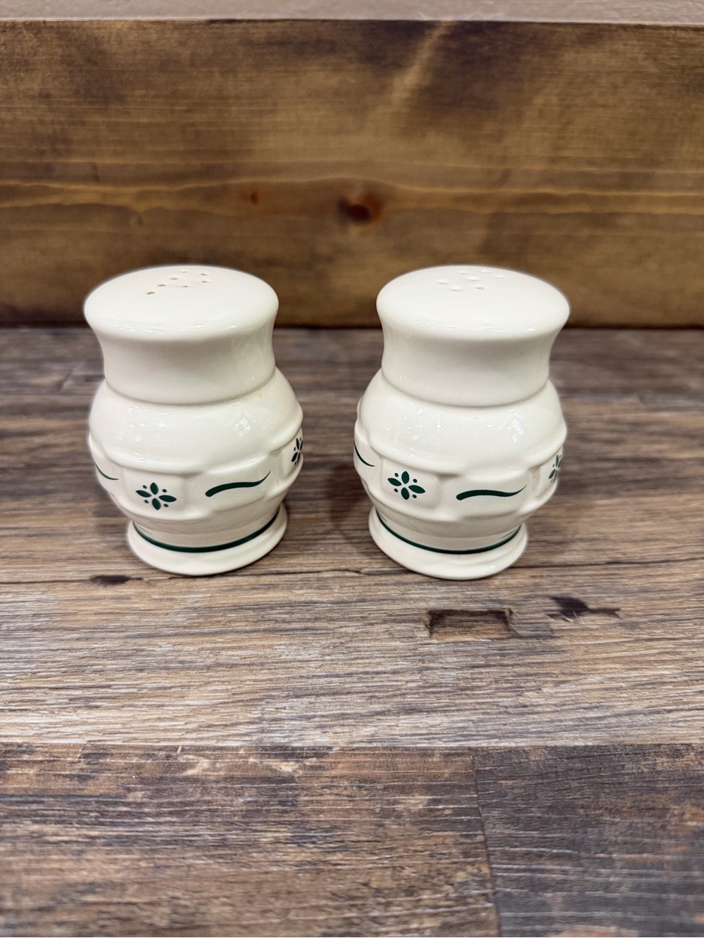 Longaberger salt and pepper shakers